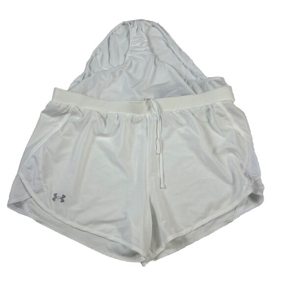 Under Armour UA Fly-By 2.0 Shorts Womens XL Running Gym Shorts 3” -White New - Picture 6 of 11